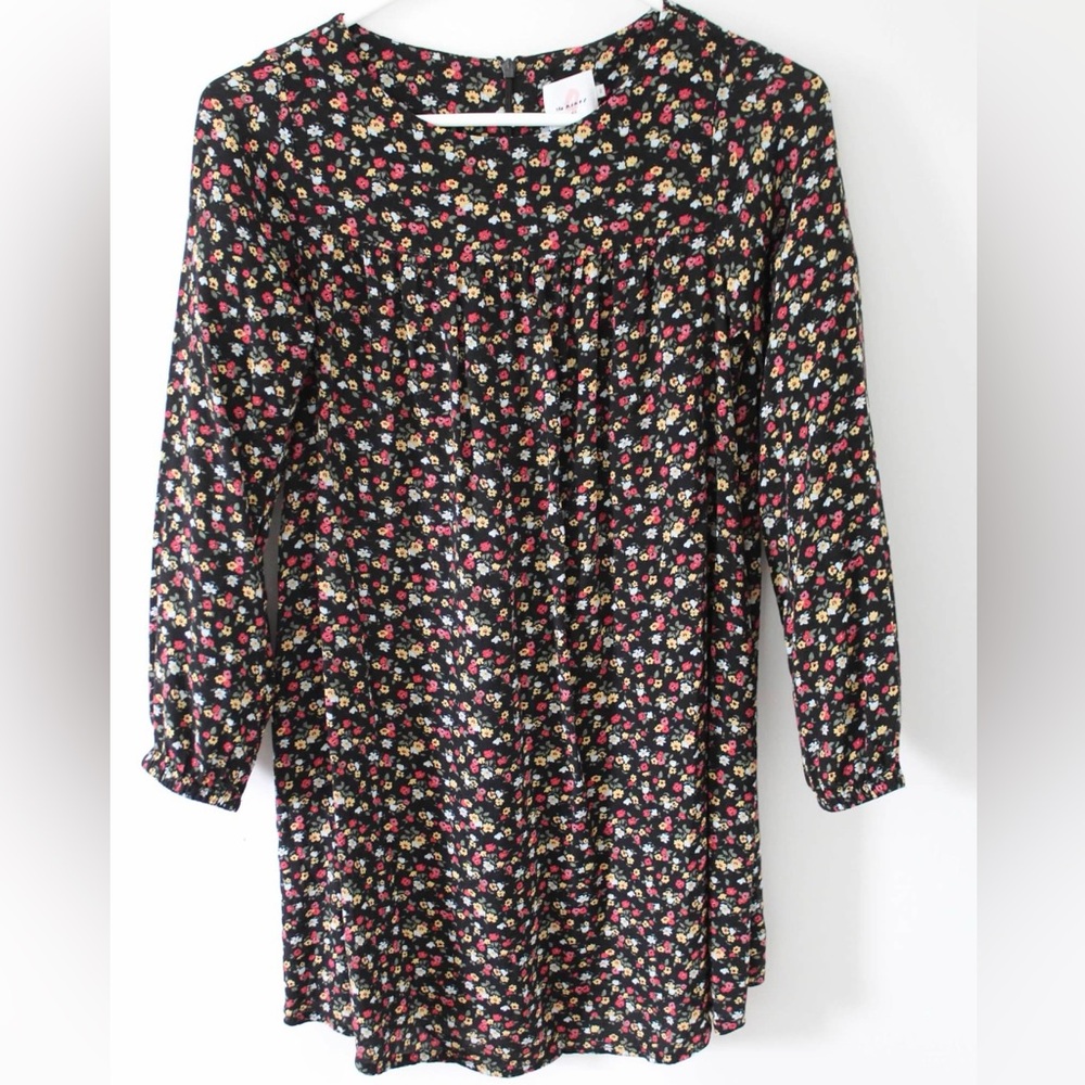 Long sleeve floral mini dress